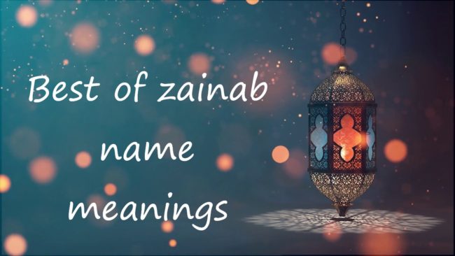Best of zainab name meanings